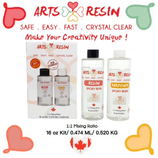 Offer extra 20% ( 0.568 ml )Arts Resin Kit 16 onz / offer 20% more than the original quantity / 0.568 ml/ 0.624 kg Offer extra 20% ( 0.568 ml )Arts Resin Kit 16 onz / offer 20% more than the original quantity / 0.568 ml/ 0.624 kg